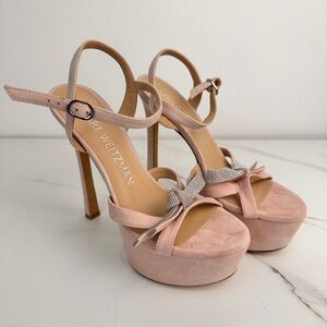 Stuart Weitzman Blush Pink Bow Heels